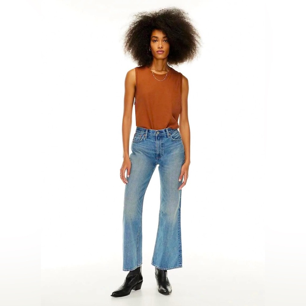 Aritzia Jeans Denim Forum Marianne Mid Loose Flare size 27